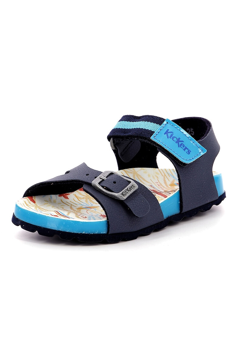 Kickers kids Sandale din piele ecologica cu bareta cu inchidere velcro - Pled.ro