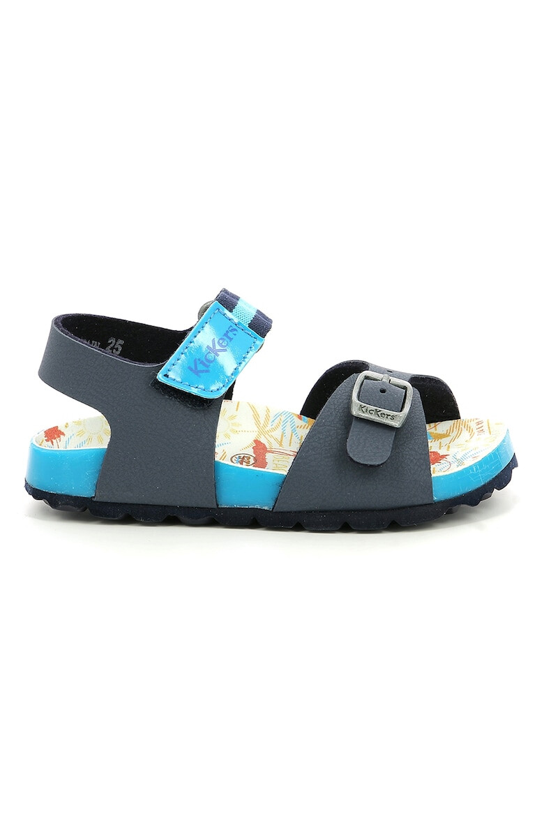 Kickers kids Sandale din piele ecologica cu bareta cu inchidere velcro - Pled.ro