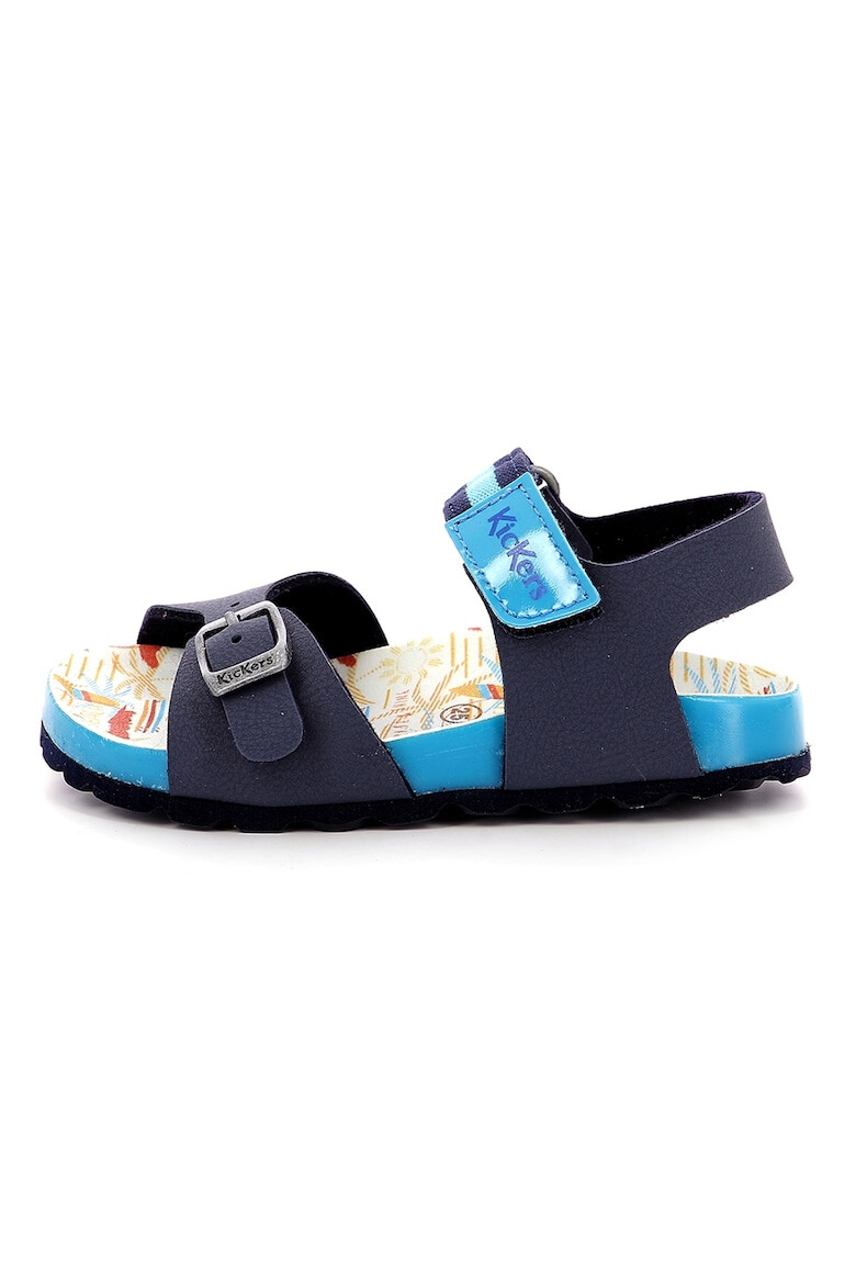 Kickers kids Sandale din piele ecologica cu bareta cu inchidere velcro - Pled.ro