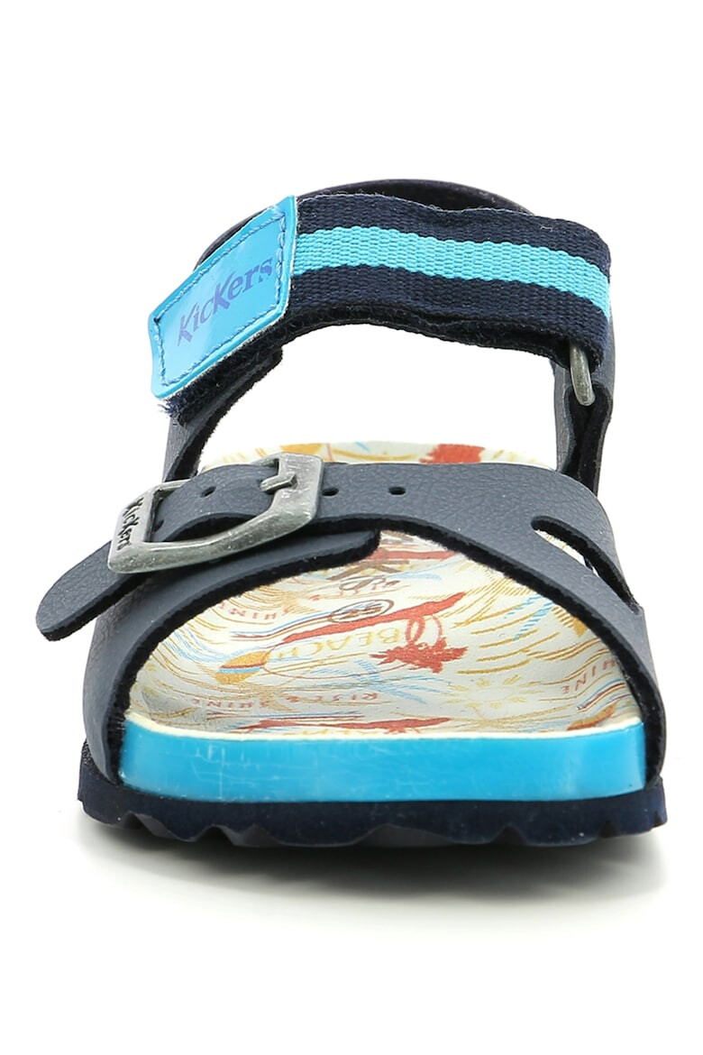 Kickers kids Sandale din piele ecologica cu bareta cu inchidere velcro - Pled.ro