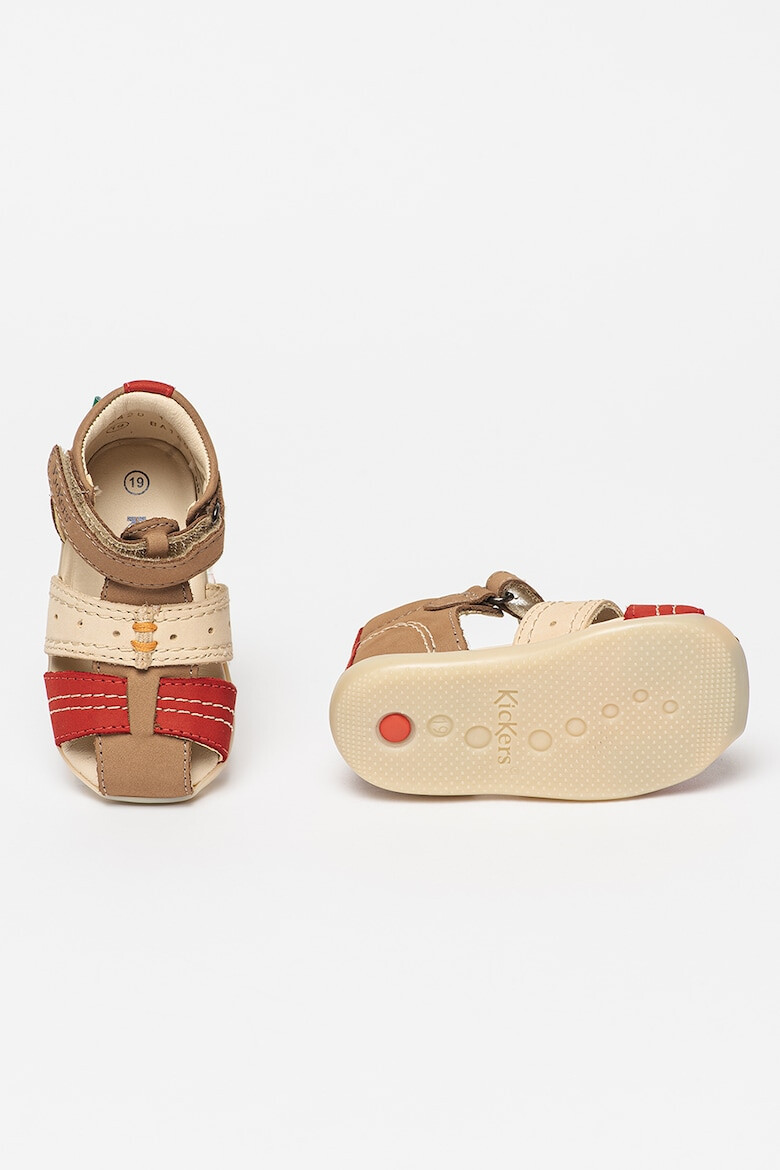 Kickers kids Sandale fisherman de piele intoarsa cu velcro - Pled.ro