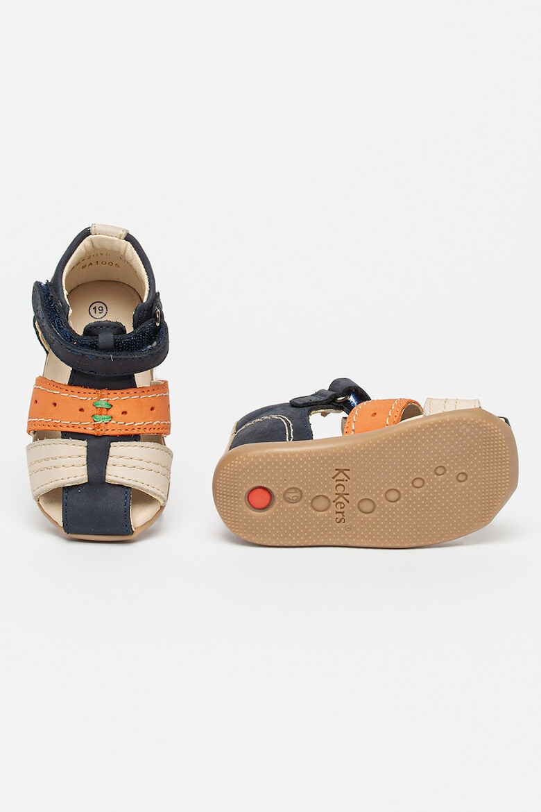 Kickers kids Sandale fisherman de piele intoarsa cu velcro - Pled.ro