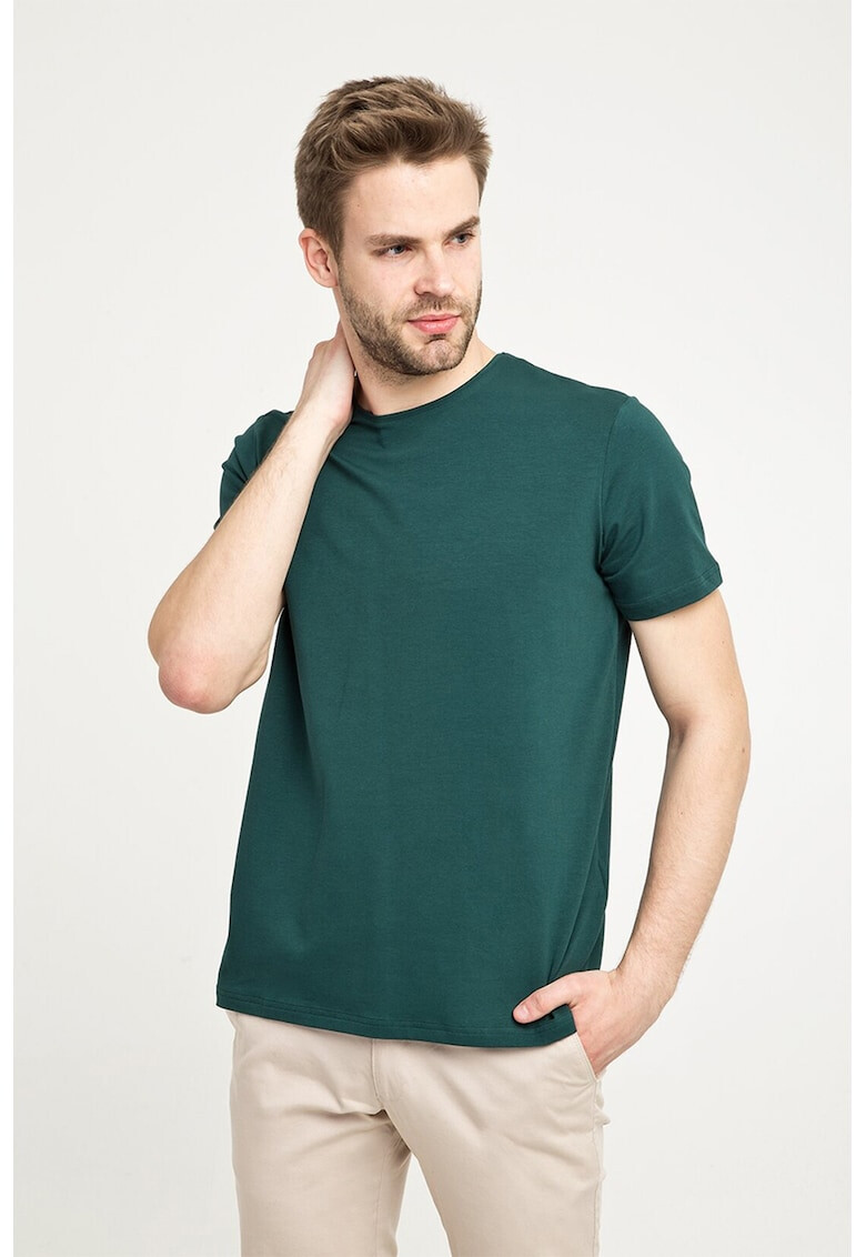 KIGILI Tricou slim fit cu decolteu la baza gatului - Pled.ro