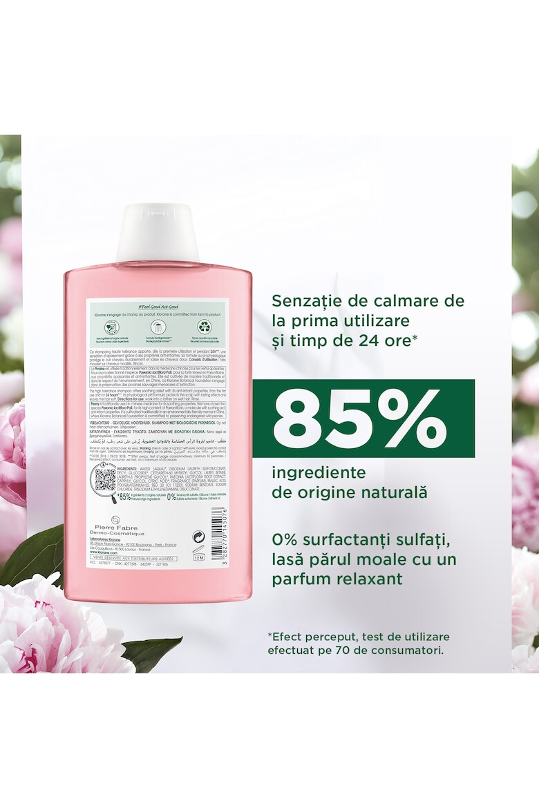 Klorane Sampon cu extract de bujor pentru scalp sensibil si iritat 400 ml - Pled.ro