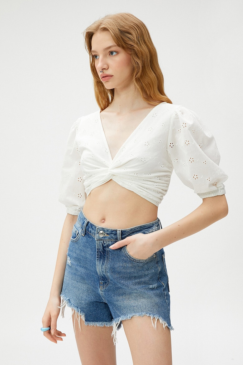 KOTON Bluza crop cu design rasucit - Pled.ro