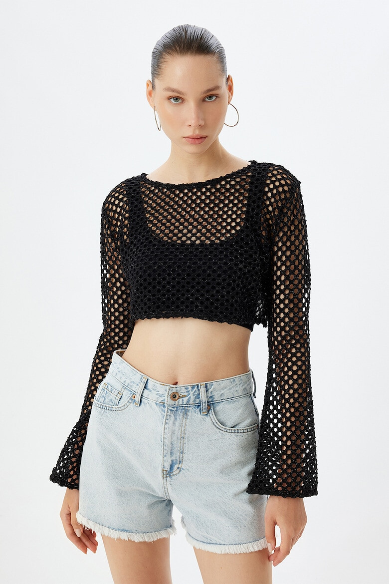 KOTON Bluza crop cu model cu perforatii - Pled.ro