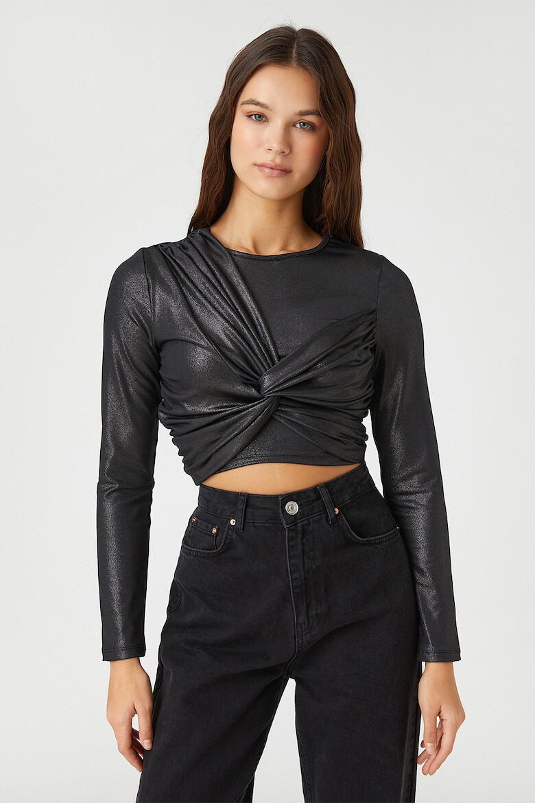 KOTON Bluza crop cu nod frontal - Pled.ro