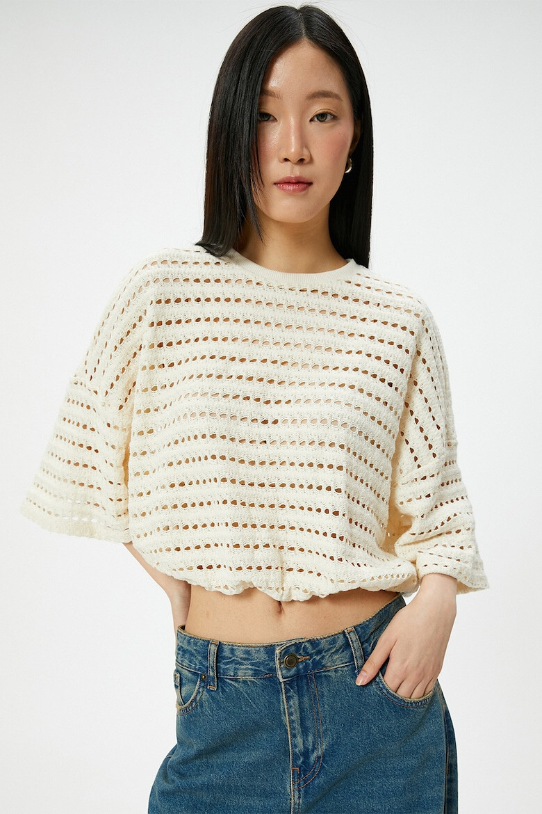 KOTON Bluza crop cu perforatii - Pled.ro