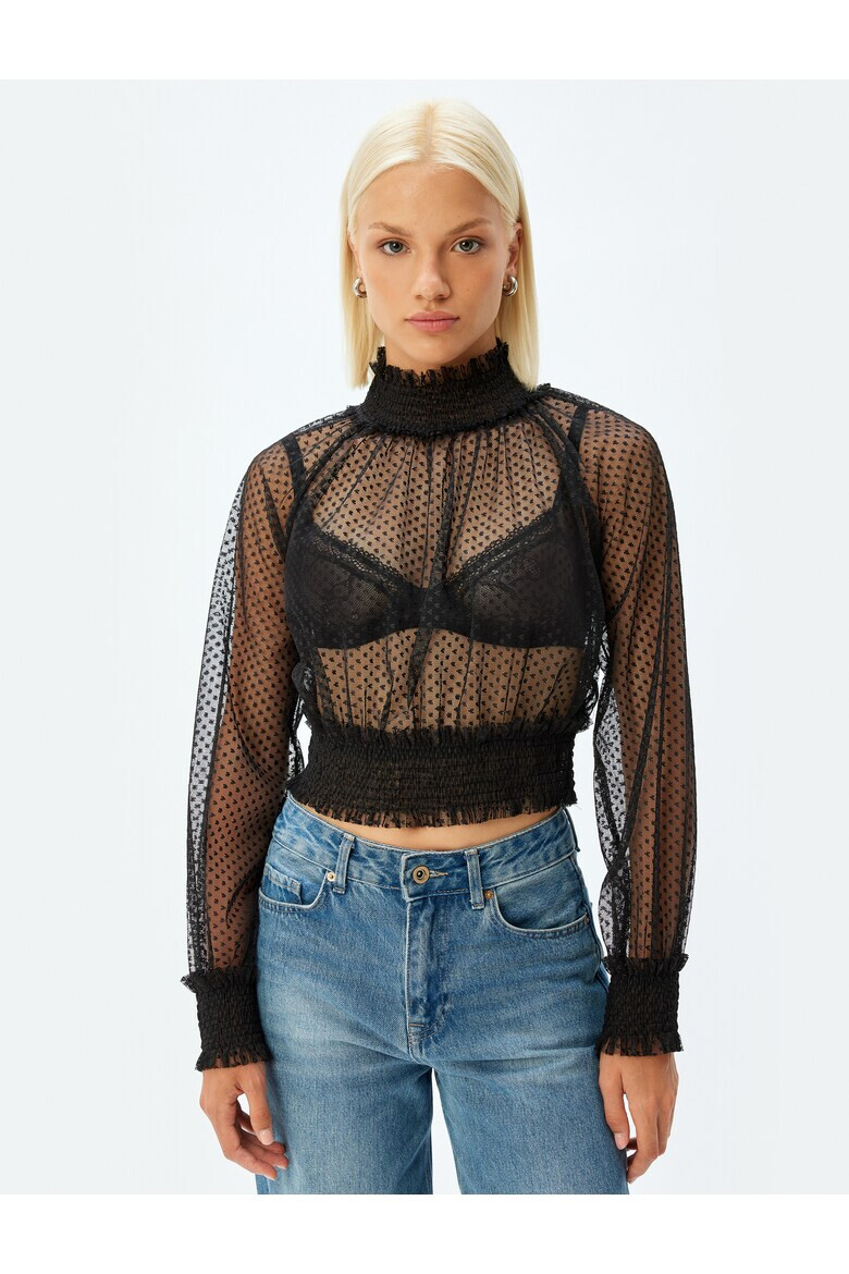 KOTON Bluza crop transparenta - Pled.ro