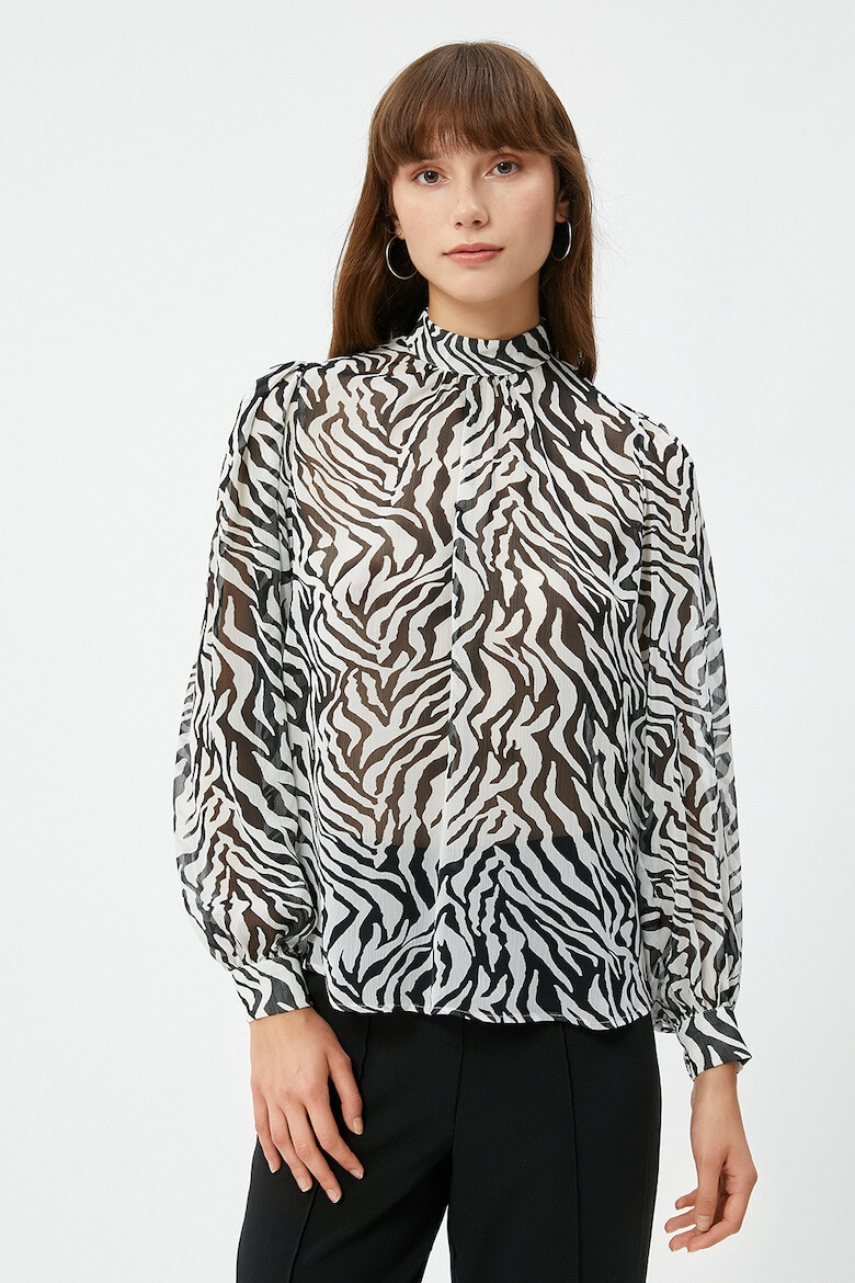 KOTON Bluza semitransparenta cu animal print - Pled.ro