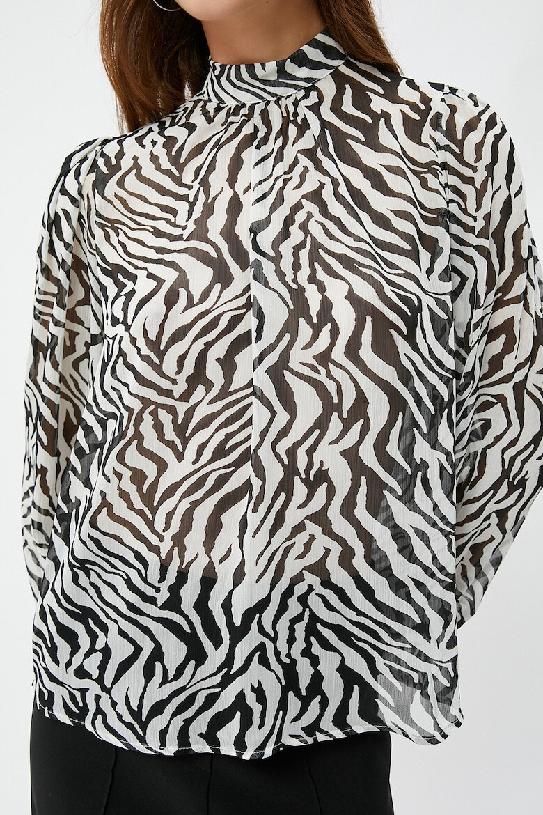 KOTON Bluza semitransparenta cu animal print - Pled.ro