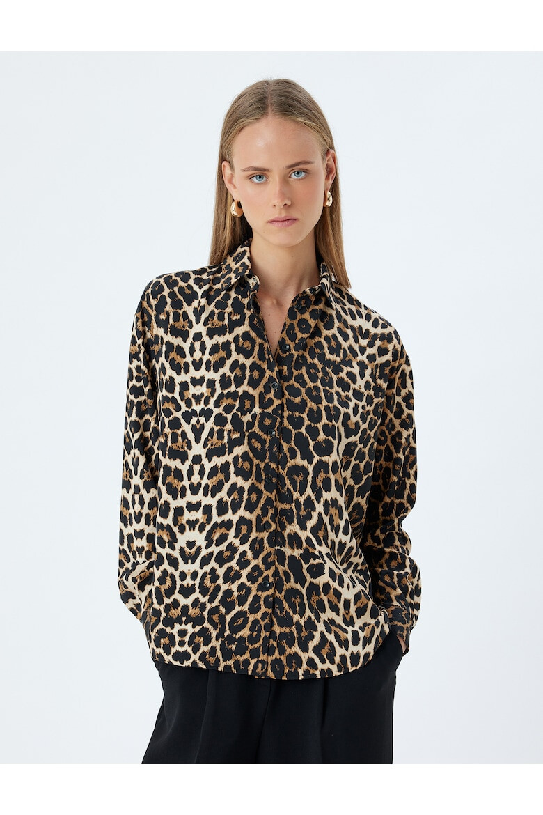 KOTON Camasa cu model animal print - Pled.ro