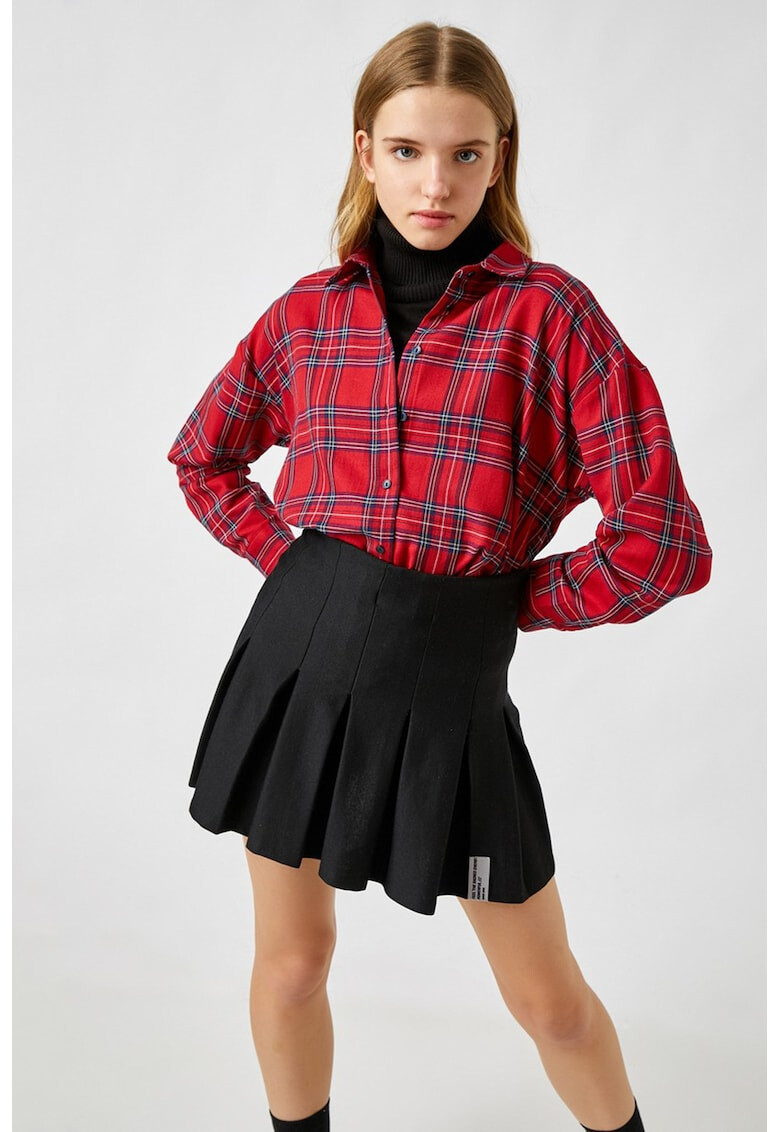 KOTON Camasa scurta cu model tartan - Pled.ro