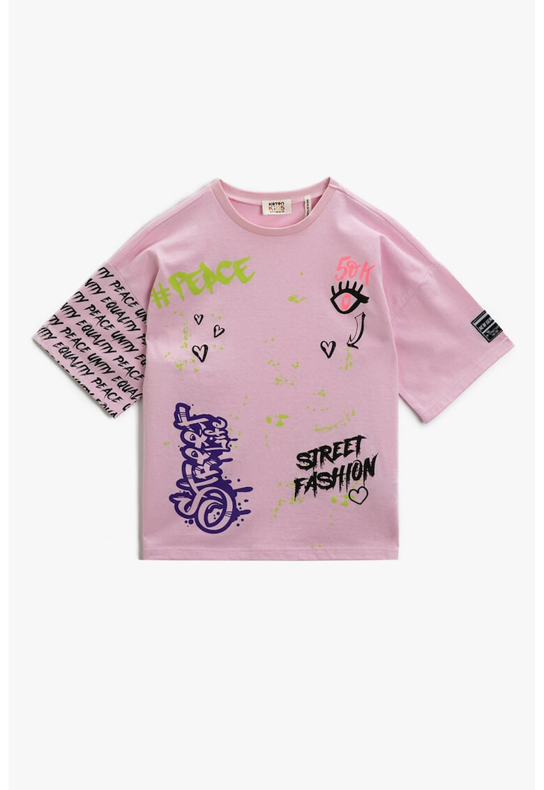 KOTON Tricou din bumbac cu imprimeu graffiti - Pled.ro