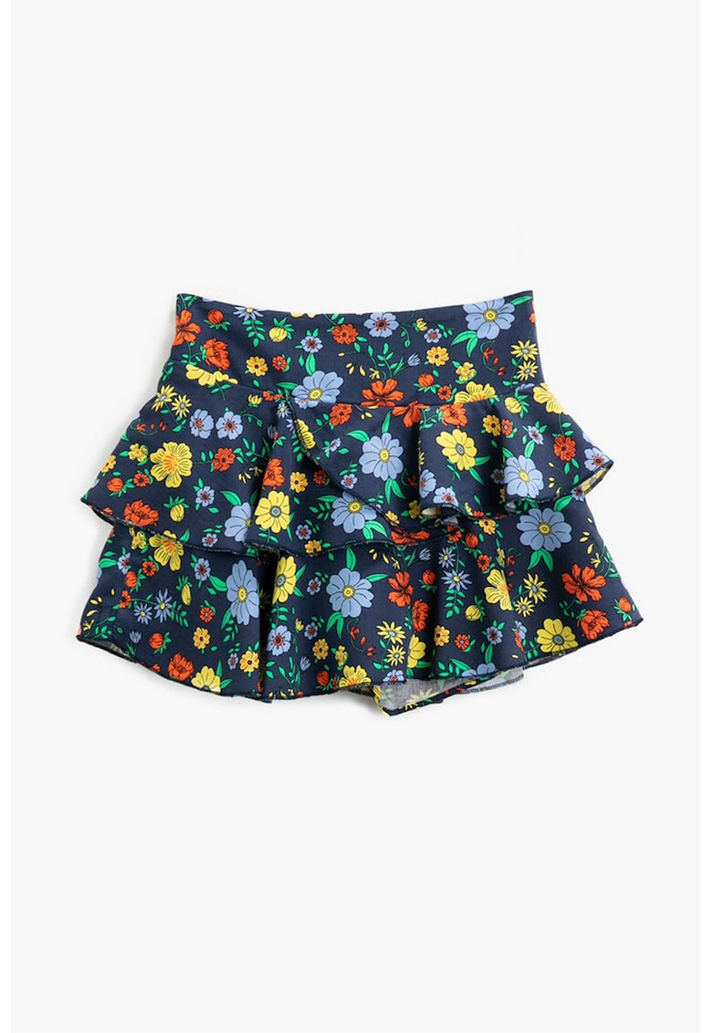 KOTON Fusta mini cu model floral si volane - Pled.ro