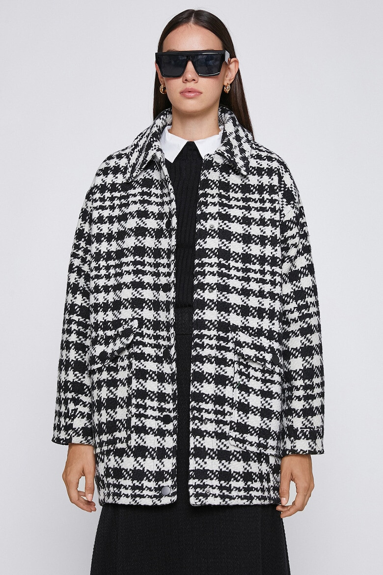 KOTON Haina din amestec de lana cu model houndstooth - Pled.ro