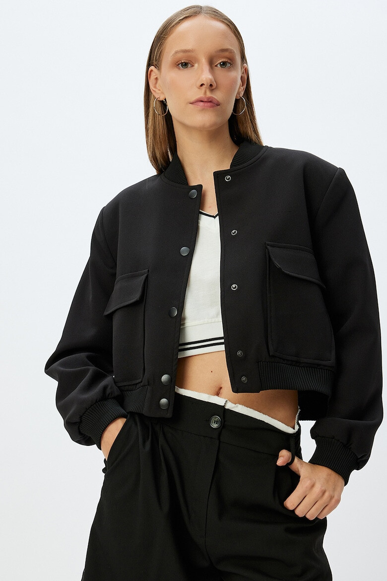 KOTON Jacheta bomber crop cu buzunare cu clapa - Pled.ro