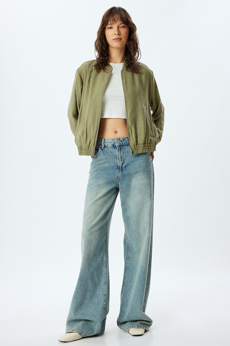 KOTON Jacheta bomber crop din amestec de modal - Pled.ro