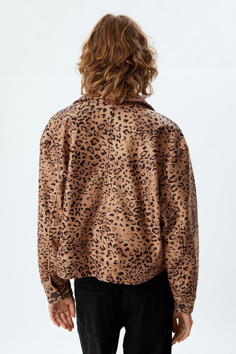 KOTON Jacheta crop cu animal print - Pled.ro