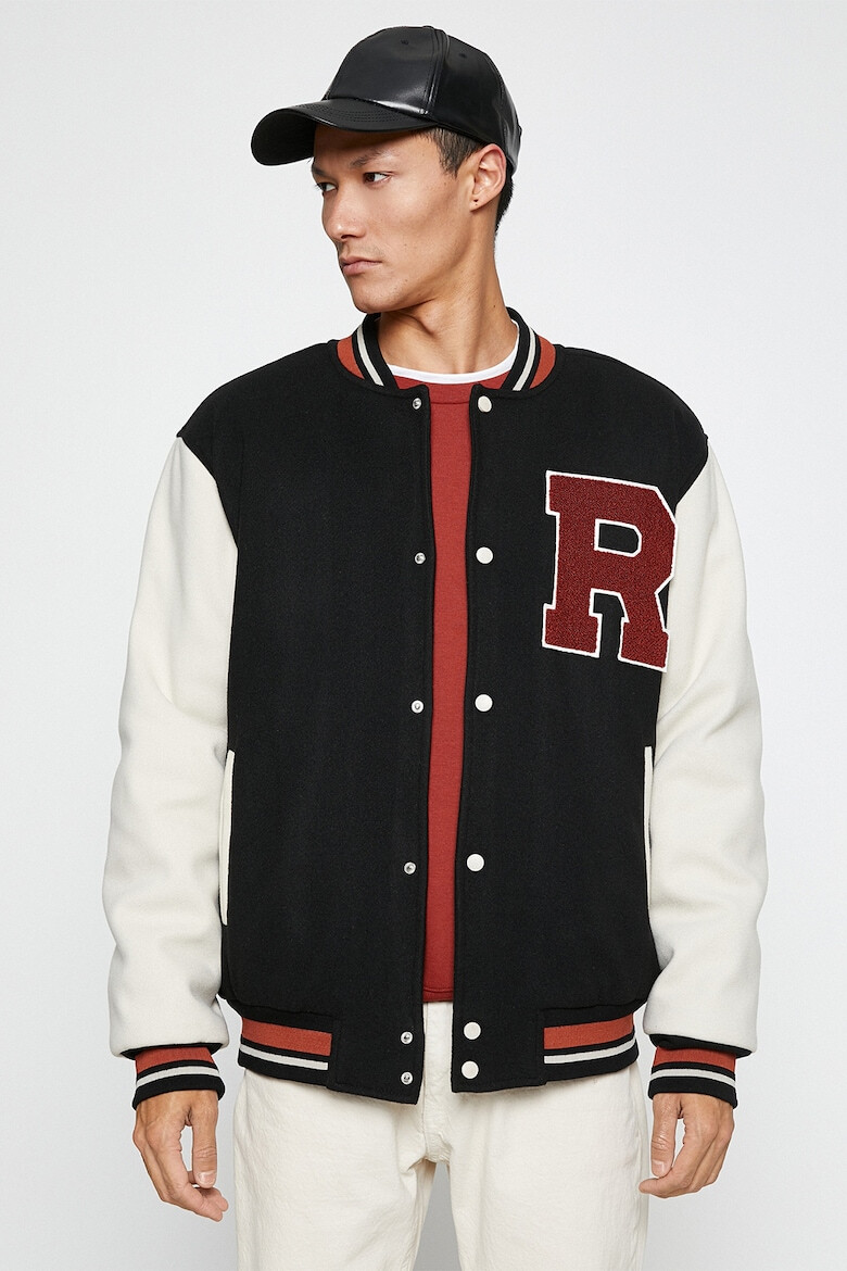 KOTON Jacheta Varsity cu detaliu text brodat - Pled.ro