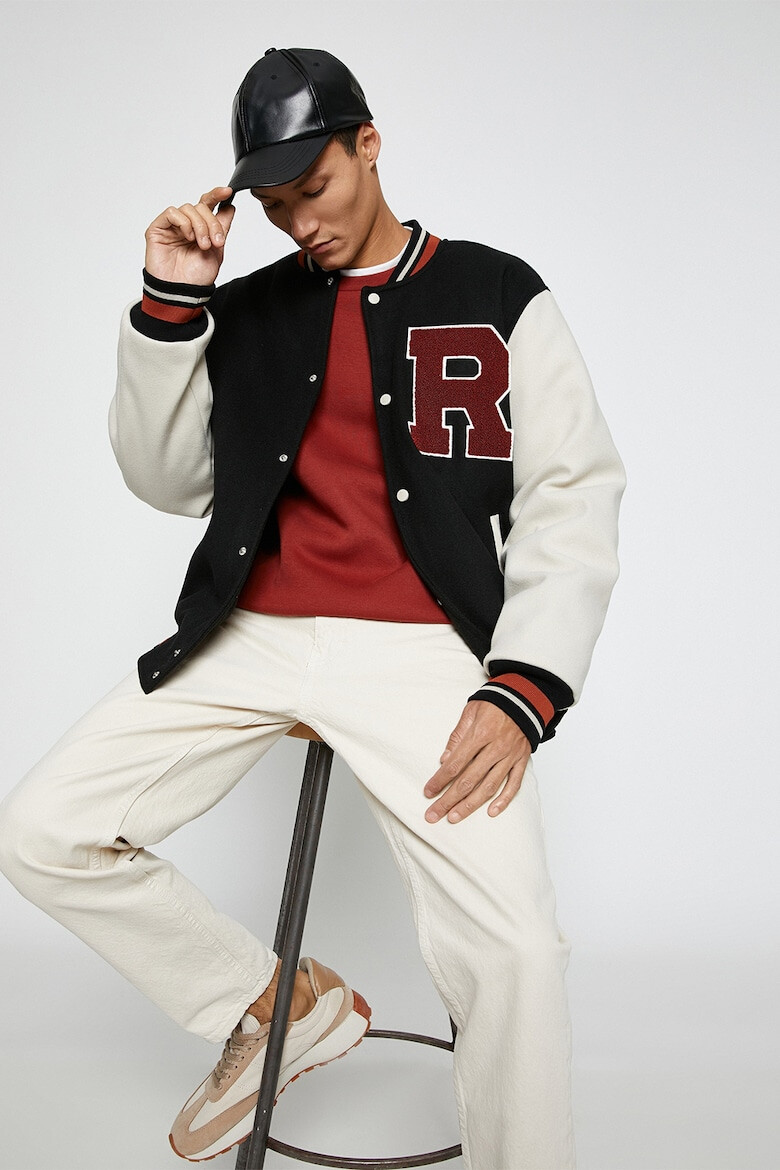 KOTON Jacheta Varsity cu detaliu text brodat - Pled.ro