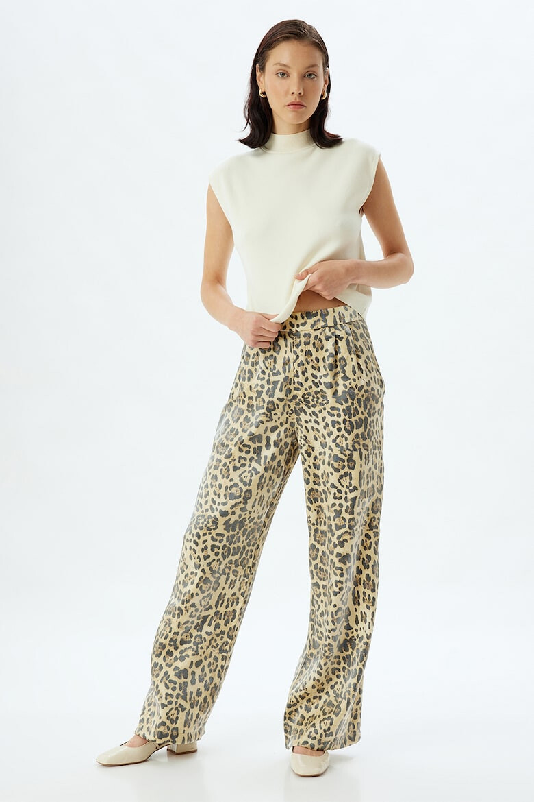 KOTON Pantaloni ampli cu animal print - Pled.ro