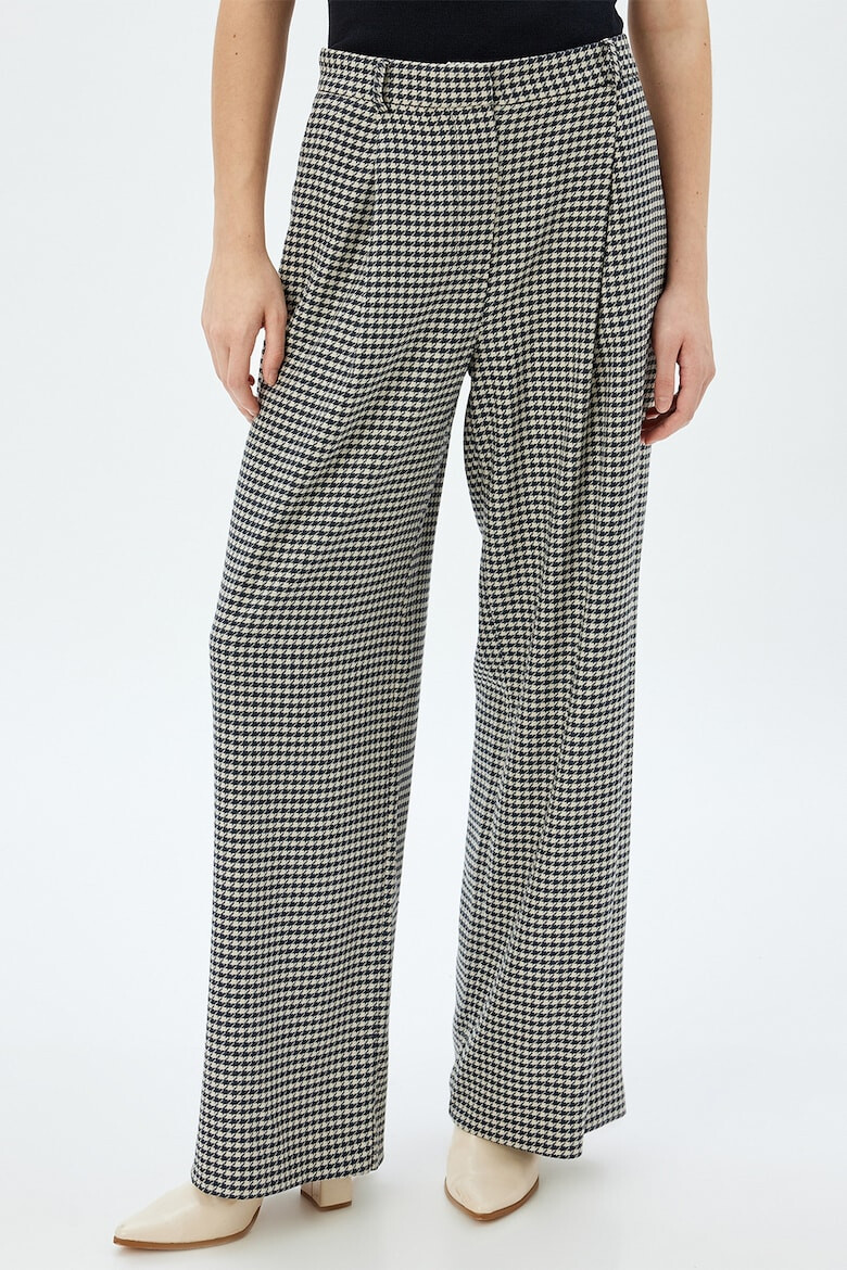 KOTON Pantaloni ampli cu model houndstooth - Pled.ro