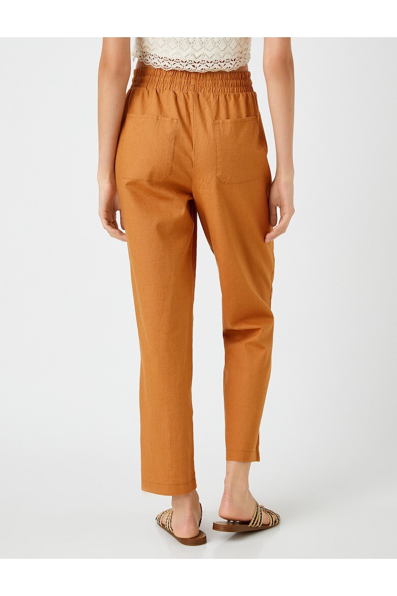 KOTON Pantaloni crop din amestec de in cu snur de ajustare - Pled.ro