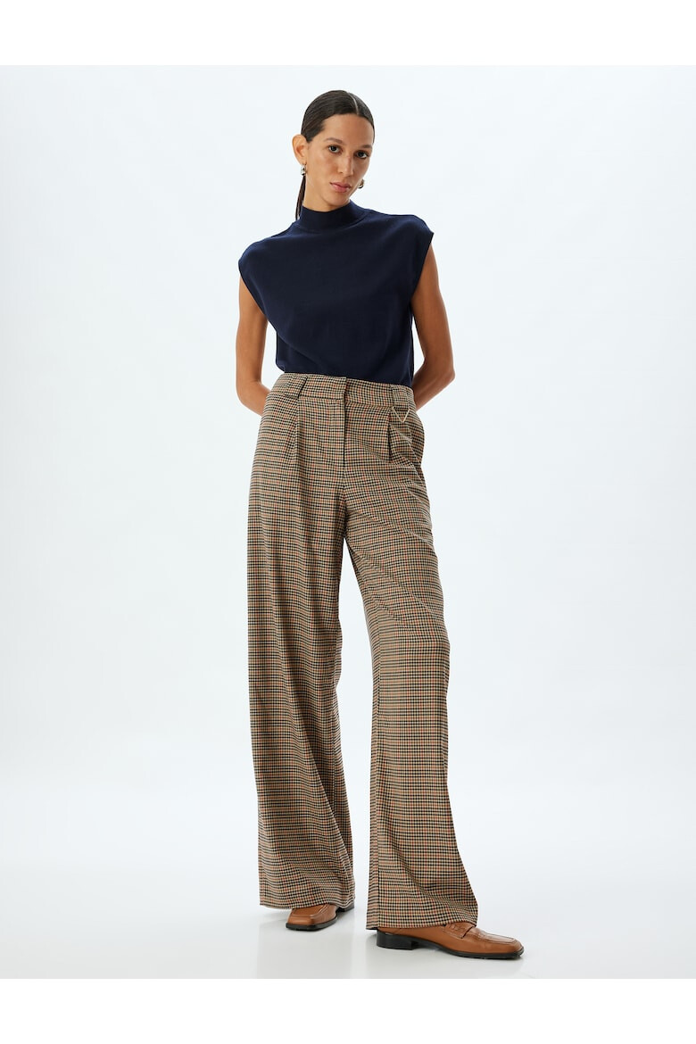 KOTON Pantaloni cu croiala ampla si model houndstooth - Pled.ro