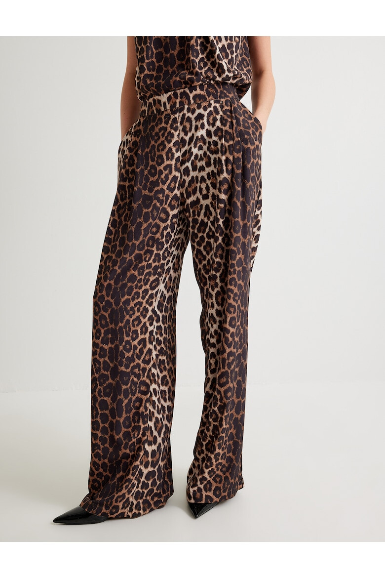 KOTON Pantaloni cu talie inalta si animal print - Pled.ro