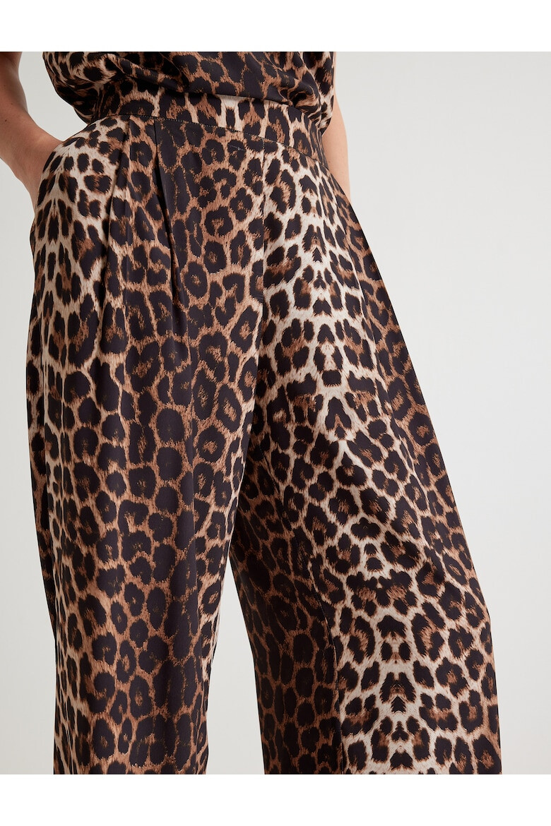 KOTON Pantaloni cu talie inalta si animal print - Pled.ro