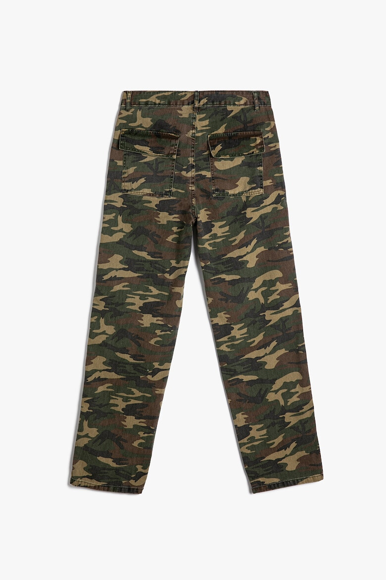 KOTON Pantaloni cu talie medie si model camuflaj - Pled.ro