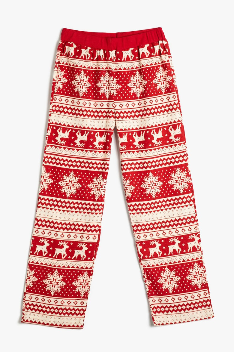 KOTON Pantaloni de pijama din bumbac cu tematica de Craciun - Pled.ro