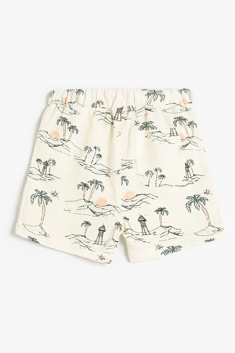 KOTON Pantaloni scurti din amestec de in cu imprimeu tropical - Pled.ro