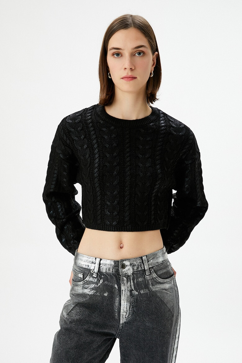 KOTON Pulover crop cu model torsade - Pled.ro