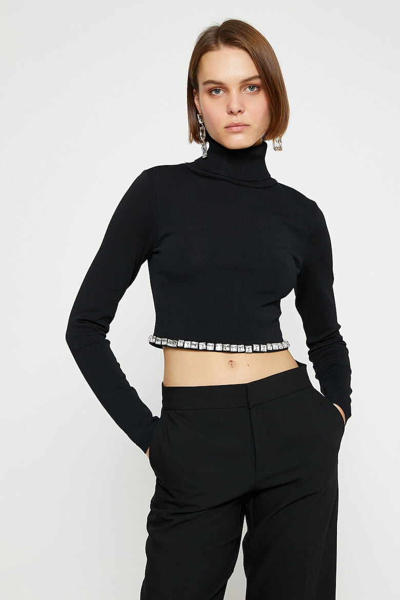 KOTON Pulover crop cu strasuri - Pled.ro