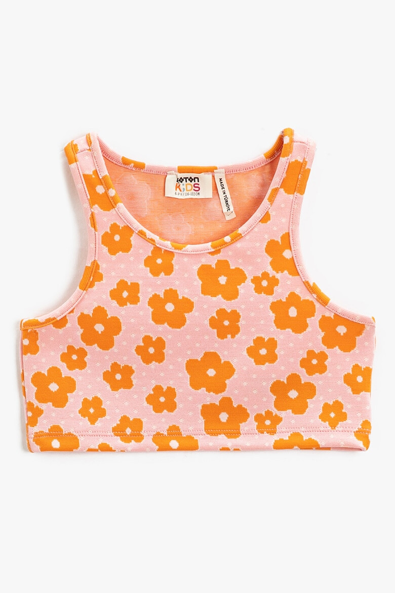 KOTON Top crop cu spate decupat si imprimeu floral - Pled.ro