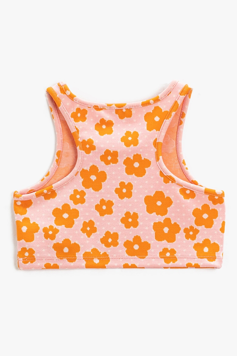 KOTON Top crop cu spate decupat si imprimeu floral - Pled.ro