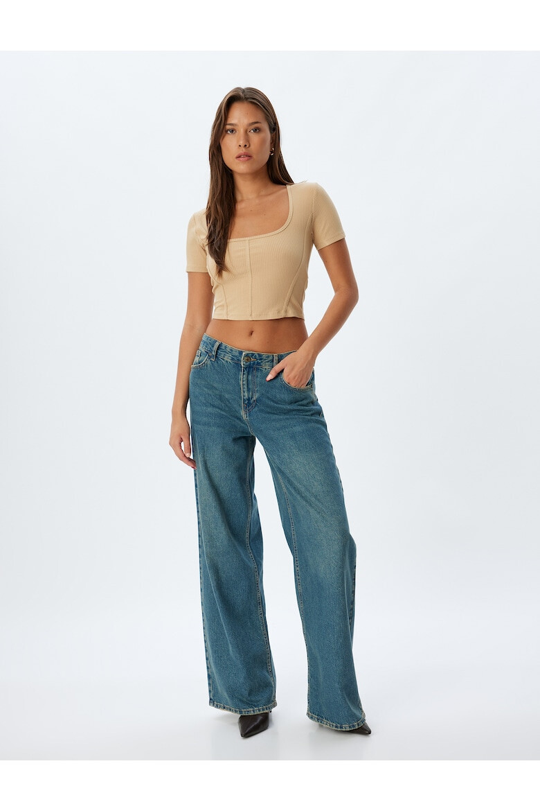 KOTON Tricou crop striat - Pled.ro