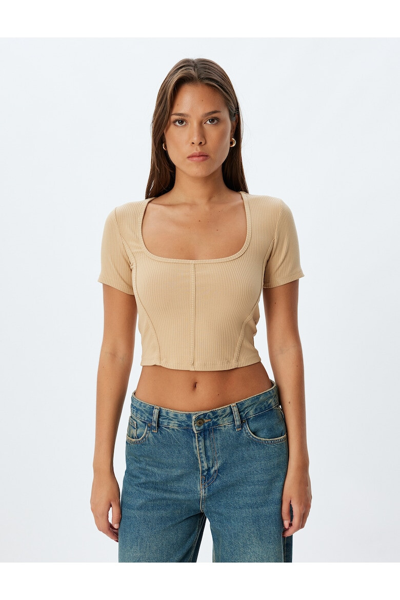 KOTON Tricou crop striat - Pled.ro