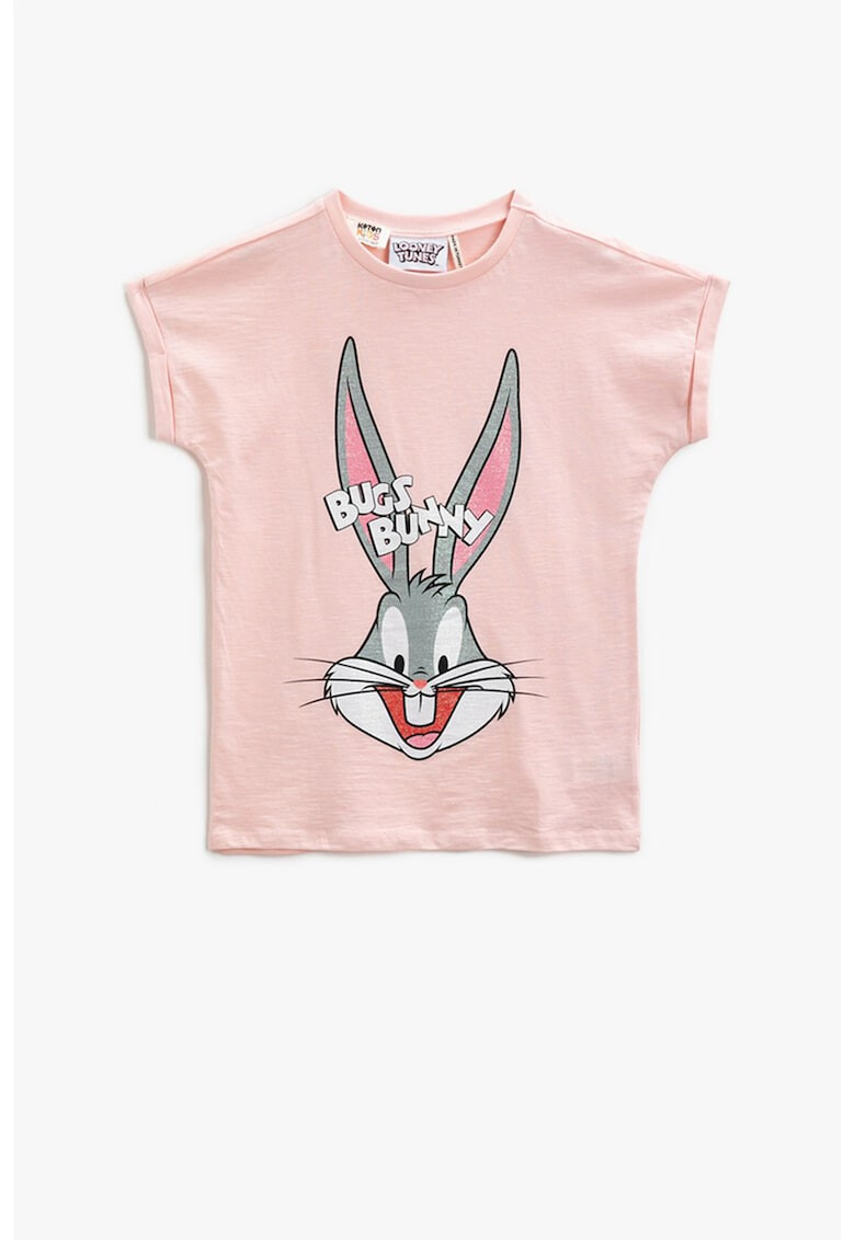 KOTON Tricou cu decolteu la baza gatului si imprimeu cu Bugs Bunny - Pled.ro