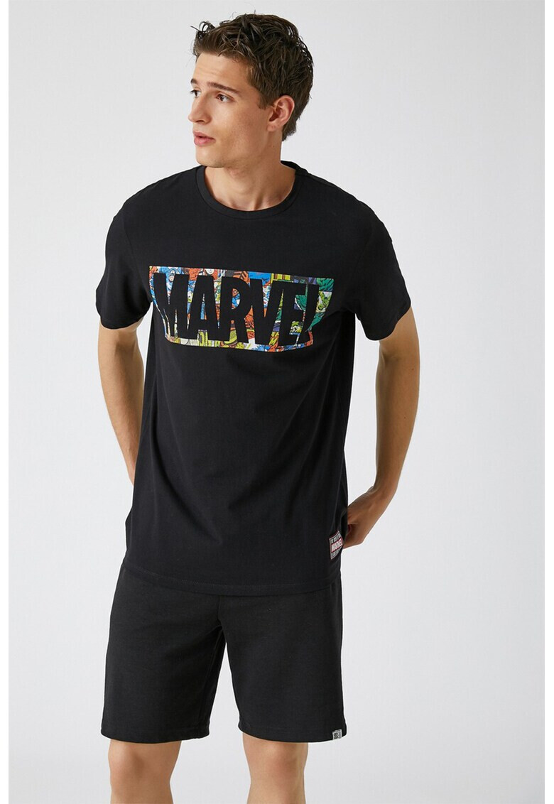 KOTON Tricou cu decolteu la baza gatului si imprimeu Marvel - Pled.ro