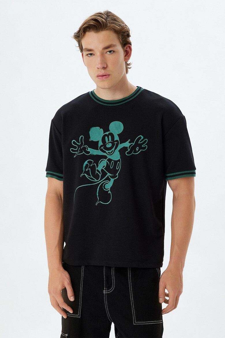 KOTON Tricou cu decolteu la baza gatului si Mickey Mouse - Pled.ro