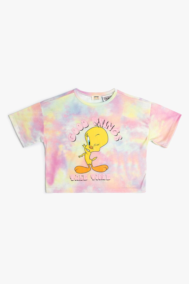 KOTON Tricou cu model tie-dye si imprimeu Tweety - Pled.ro