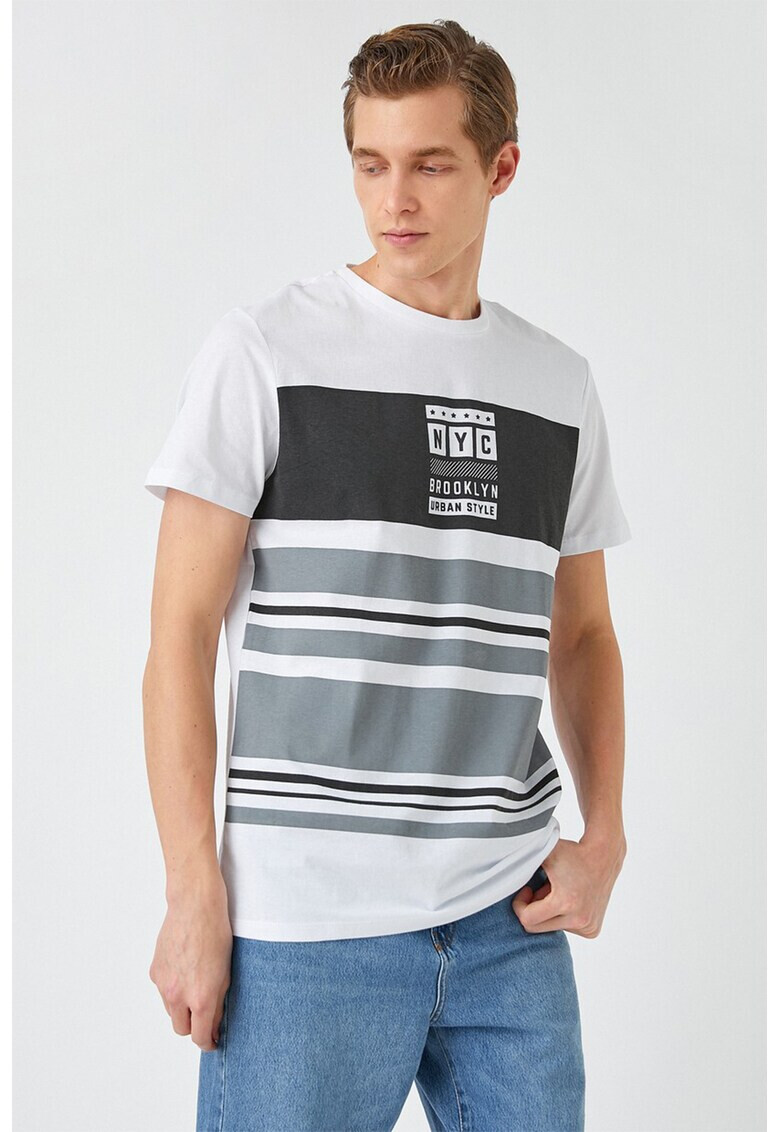 KOTON Tricou de bumbac cu dungi - Pled.ro