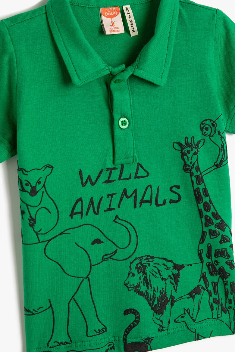 KOTON Tricou polo cu imprimeu cu animale - Pled.ro