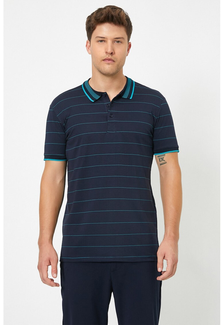 KOTON Tricou polo cu model in dungi - Pled.ro