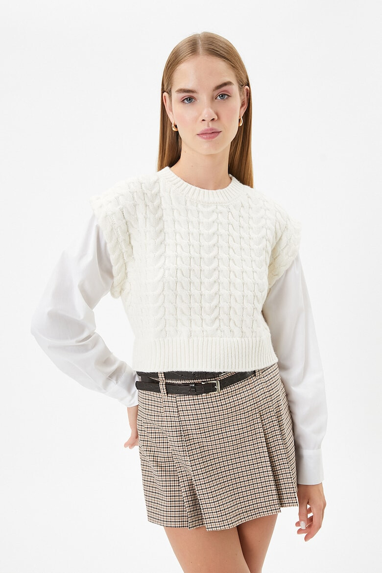 KOTON Vesta crop cu model torsade - Pled.ro