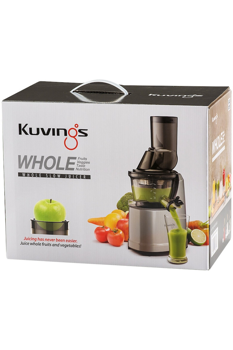 Kuvings Storcator de fructe si legume cu presare la rece B1700 240 W 60 rpm Recipient suc 0.4 L Tub de alimentare 76mm Functie reverse - Pled.ro