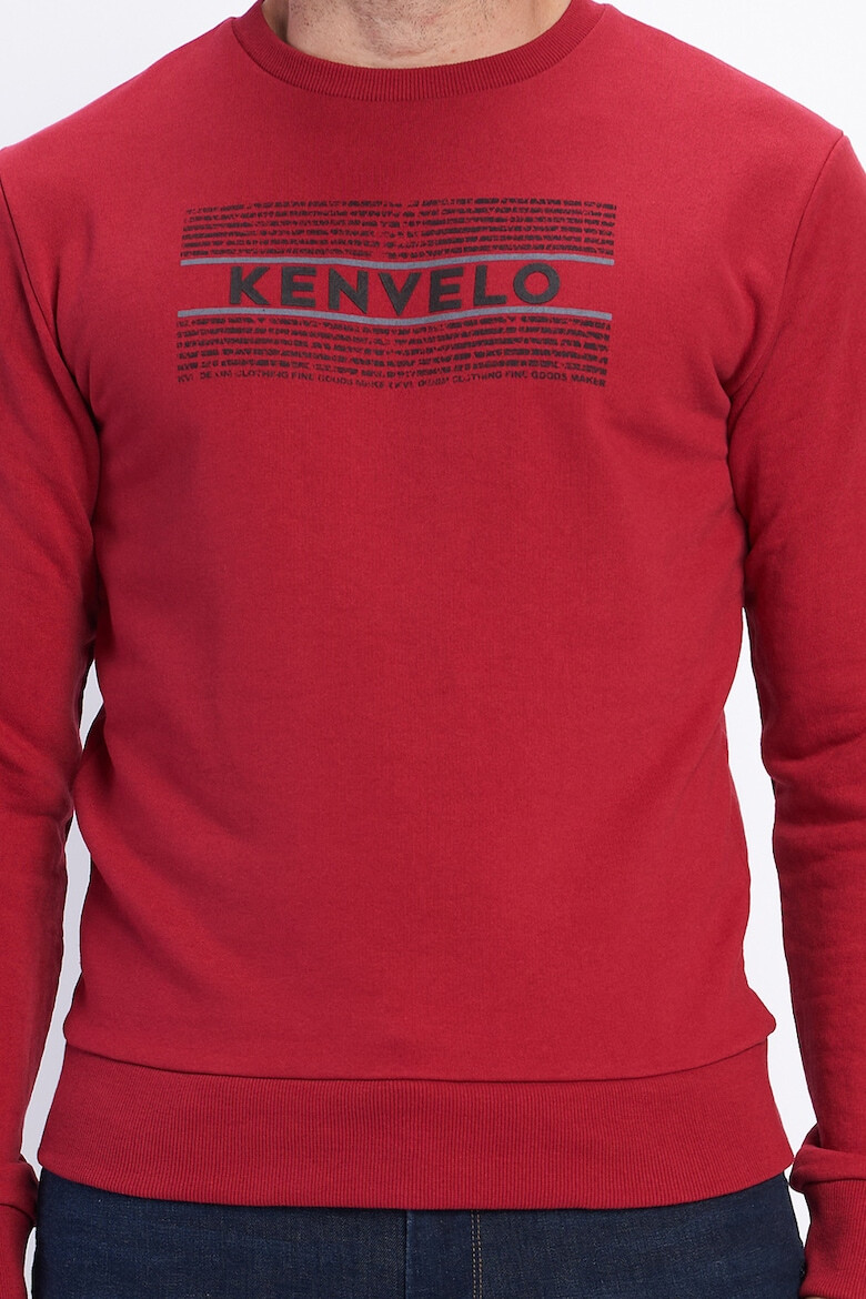 KVL by KENVELO Bluza sport cu decolteu la baza gatului cu logo Rosu - Pled.ro